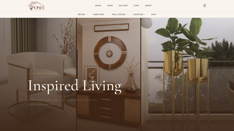 Posh Home Decor website preview